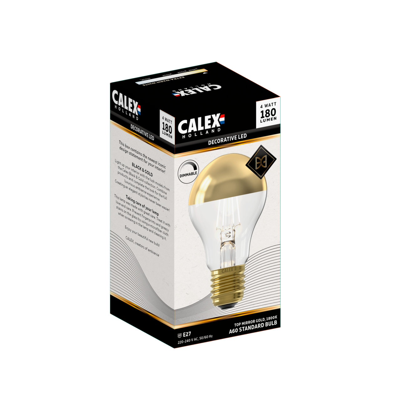 Calax Bulb Calex Top Mirror LED Bulb - E27 - A60 - Gold