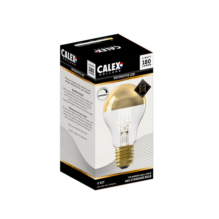 Calex Top Mirror LED Bulb - E27 - A60 - Gold