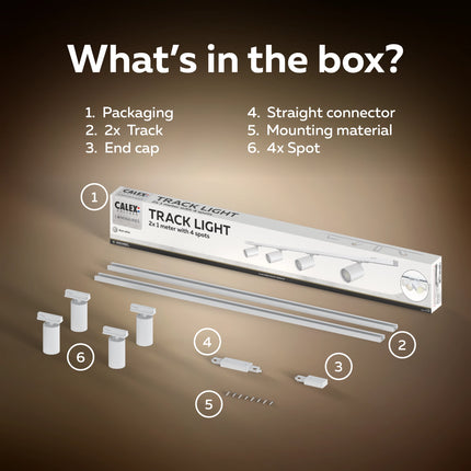 Calex Tracklight - 4x GU10 - 2M - White