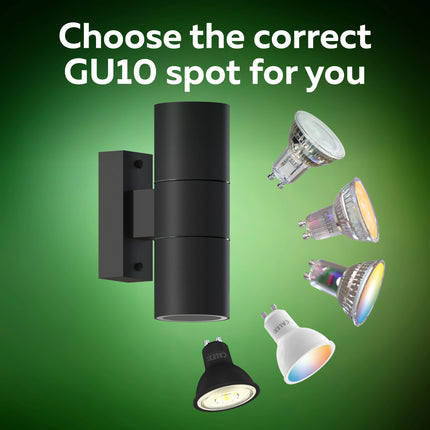 Calex Turin Wall Light - Up & Down - 2x GU10 - Black