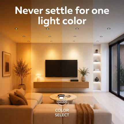 Calex Ultra-Thin Tiltable LED Downlight - 4CCT - Black