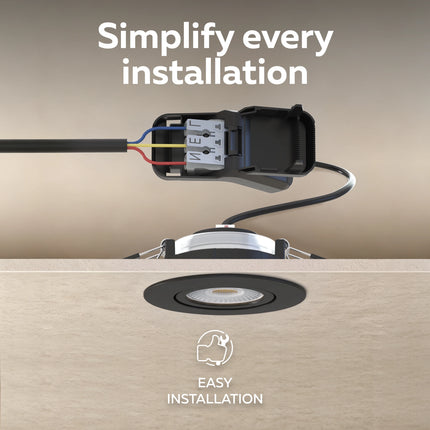 Calex Ultra-Thin Tiltable LED Downlight - 4CCT - Black