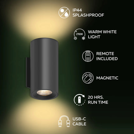 Calex Valmer 2-pack Wall Light - Up & Down – Black