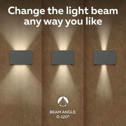 Calex Venice LED Wall Light - Up & Down - Anthracite