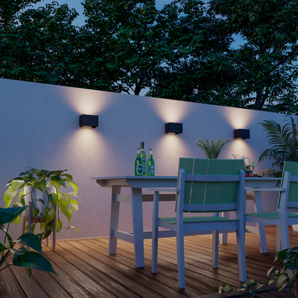 Calex Venice LED Wall Light - Up & Down - Black