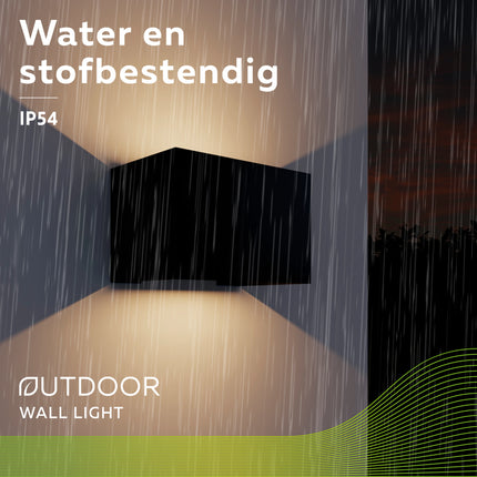 Calex Venice LED Wall Light - Up & Down - Black