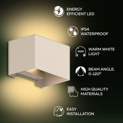 Calex Venice Wall Light – Up & Down – Sand