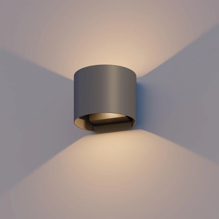 Calex Verona LED Wall Light Oval - Up & Down - Anthracite