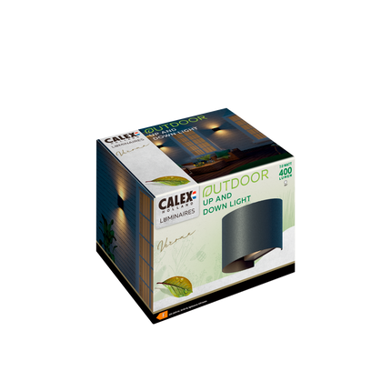 Calex Verona LED Wall Light Oval - Up & Down - Black