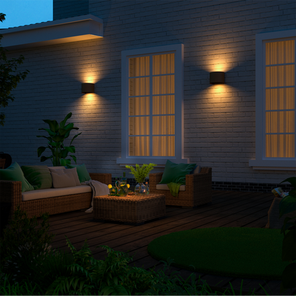 Calex Verona LED Wall Light Oval - Up & Down - Rust