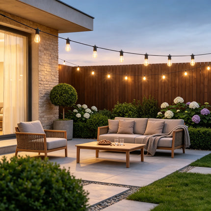 Calex Vista Outdoor Party Light – 10M – Warm White – Including Remote