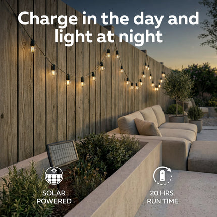 Calex Vista Solar String Lights - 10M - Black