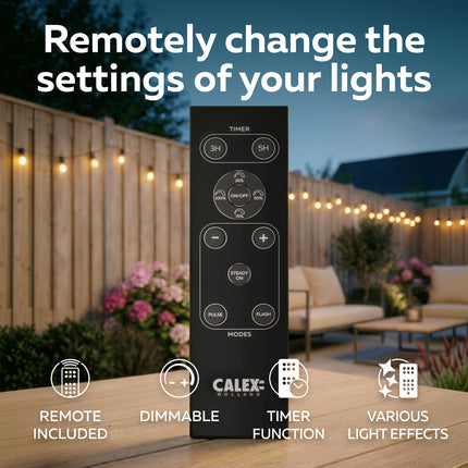 Calex Vista Solar String Lights - 10M - Black