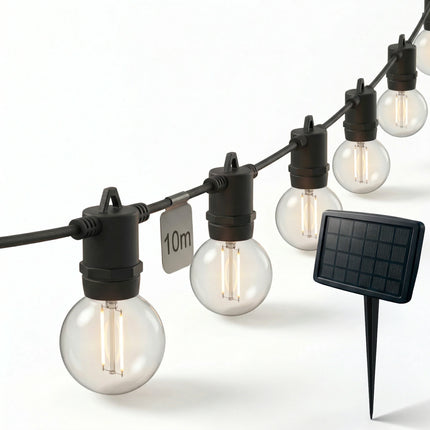 Calex Vista Solar String Lights - 20M - Black