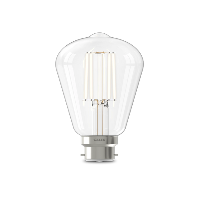 Calex Warm Filament LED Lamp - B22 - ST64 - Clear - 3.5W - Dimmable