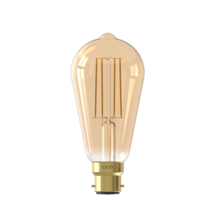Calex Warm Filament LED Lamp - B22 - ST64 - Gold - 3.5W - Dimmable