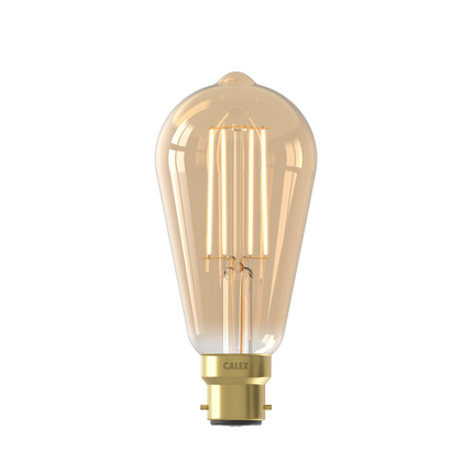Calex Warm Filament LED Lamp - B22 - ST64 - Gold - 3.5W - Dimmable