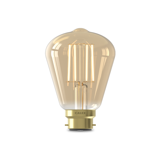 Calex Warm Filament LED Lamp - B22 - ST64 - Gold - 3.5W - Dimmable
