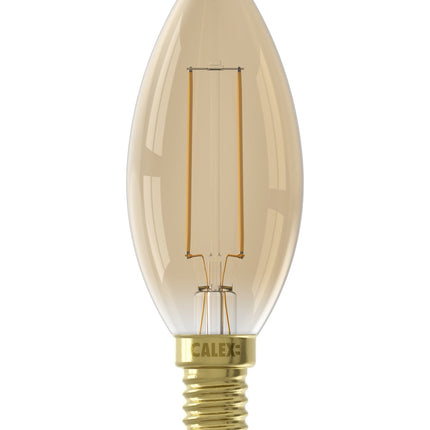 Calex Warm Filament LED Lamp - E14 - B35 - Gold - 2W