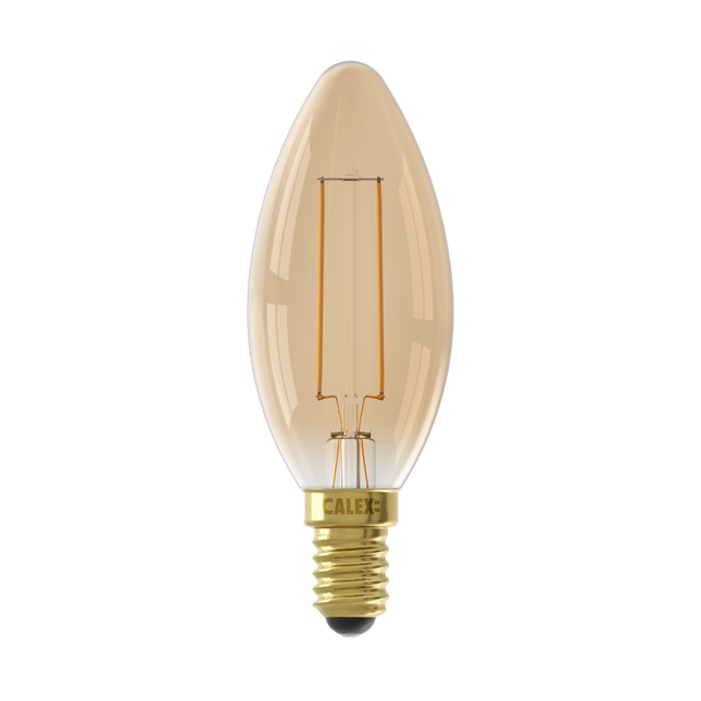Calex Warm Filament LED Lamp - E14 - B35 - Gold - 3.5W - Dimmable