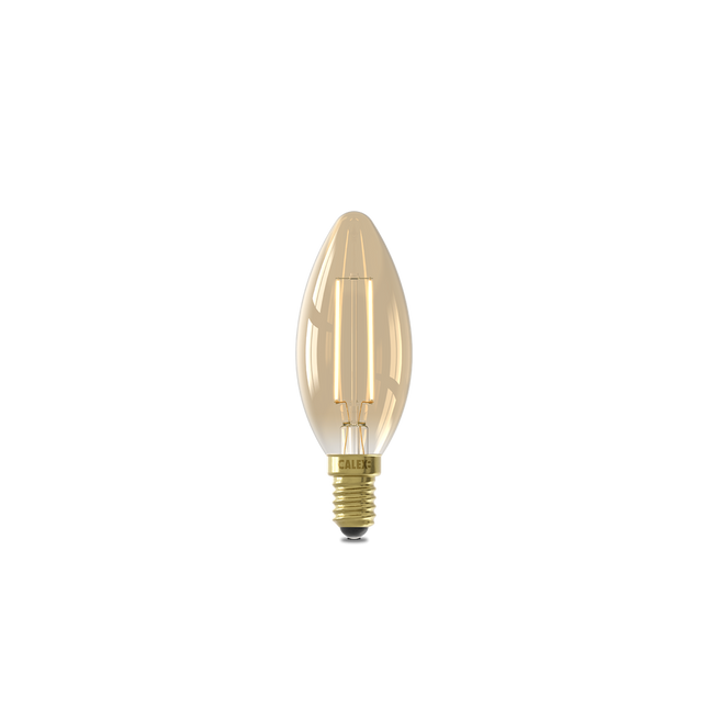 Calex Warm Filament LED Lamp - E14 - B35 - Gold