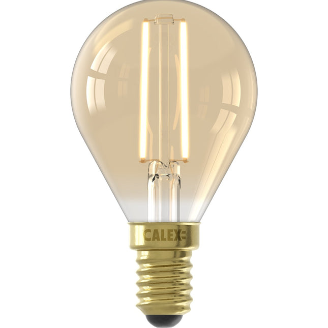 Calex Warm Filament LED Lamp - E14 - P45 - Gold - 1.5W