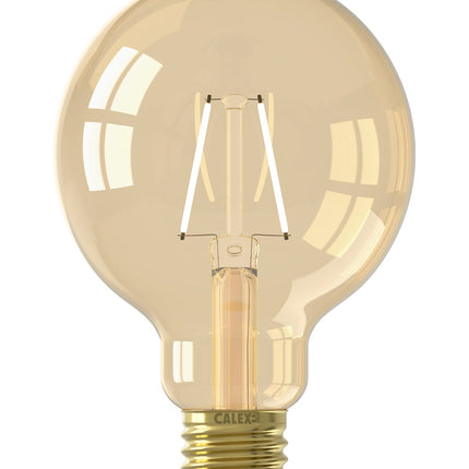 Calex Warm Filament LED Lamp - E27 - G95 - Gold - 2W