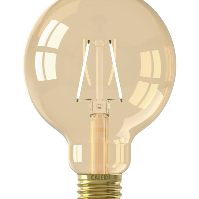 Calex Warm Filament LED Lamp - E27 - G95 - Gold - 2W