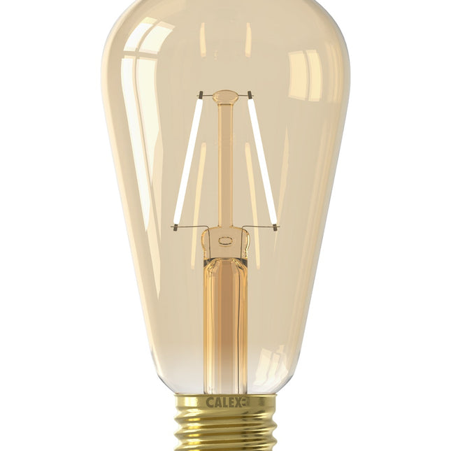 Calex Warm Filament LED Lamp - E27 - ST64 - Gold - 2W
