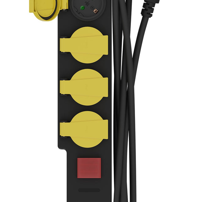 Calex Watertight Receptacle - 4-way - IP44 - Switch - 1.4m cable