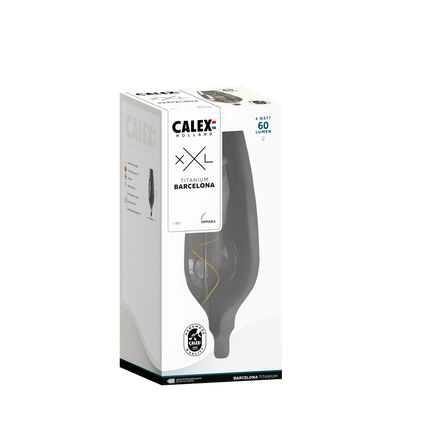 Calex XXL Barcelona LED Bulb - E27 - Titanium