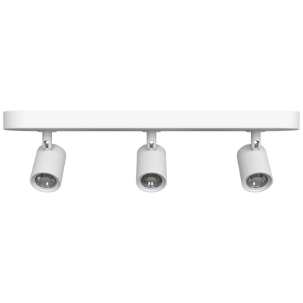 Eurodomest - trio straight surface-mounted spots - White - with remote