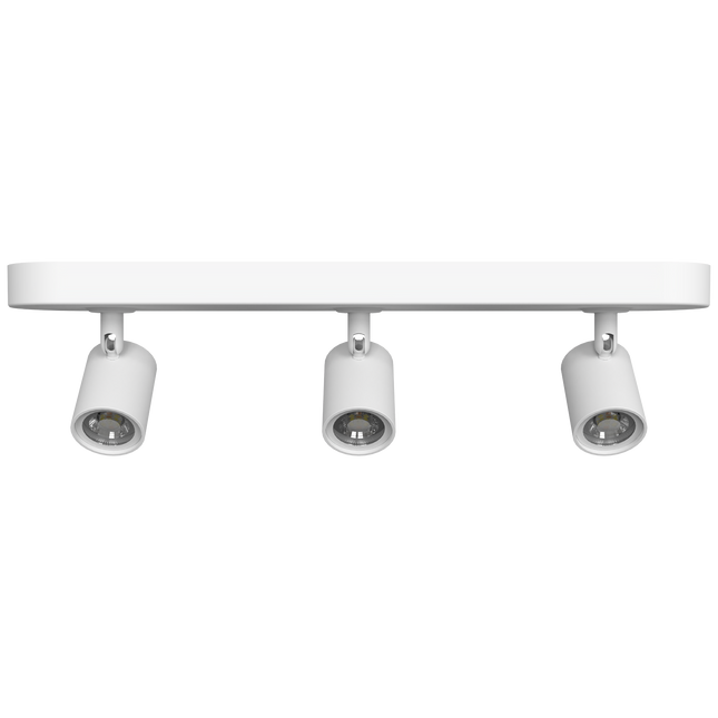 Eurodomest - trio straight surface-mounted spots - White - with remote
