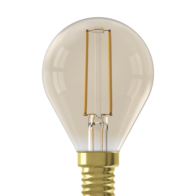 Majestic Warm Filament LED Lamp - E14 - P45 - Gold - 3.5W