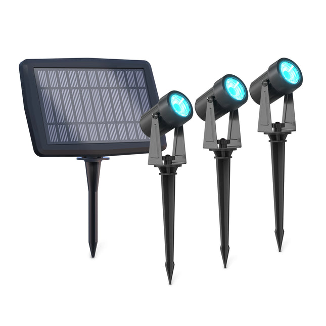 Calex Aosta Solar Spotlight – 3-Pack – Black